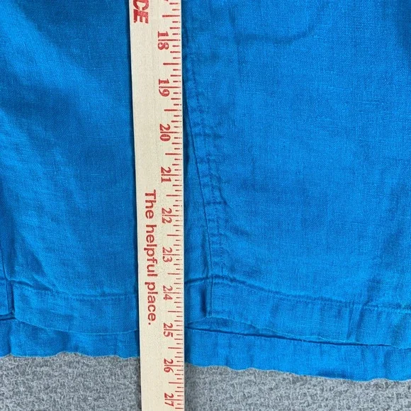 Mosaic‎ USA Top Large Linen Blue Button 3/4 Sleeve Vibrant Lagenlook - Picture 7 of 12